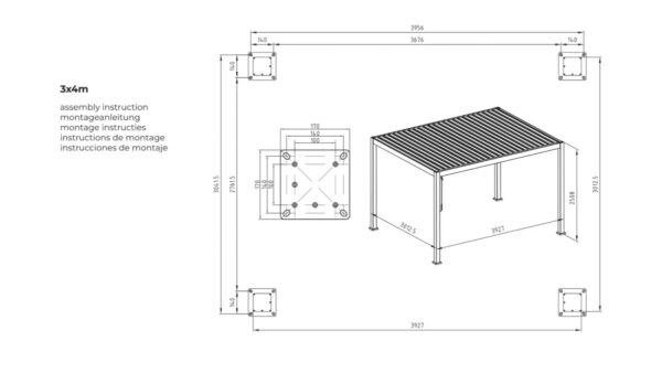 Bioklimatická hliníková pergola Klassik HOLZ NATUR