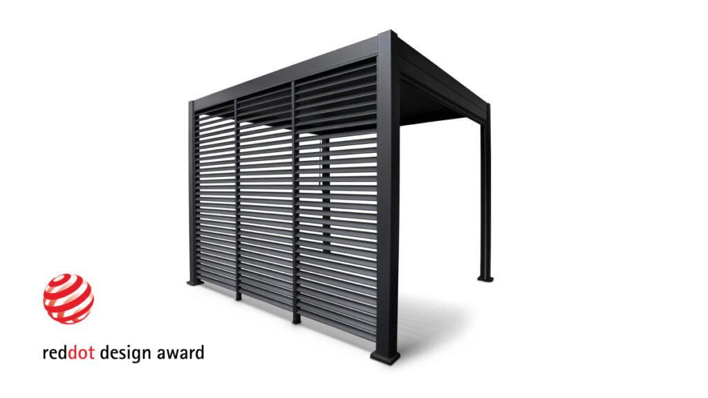 Lamelové bočné panely pergoly Mirador – LOWRE WALL