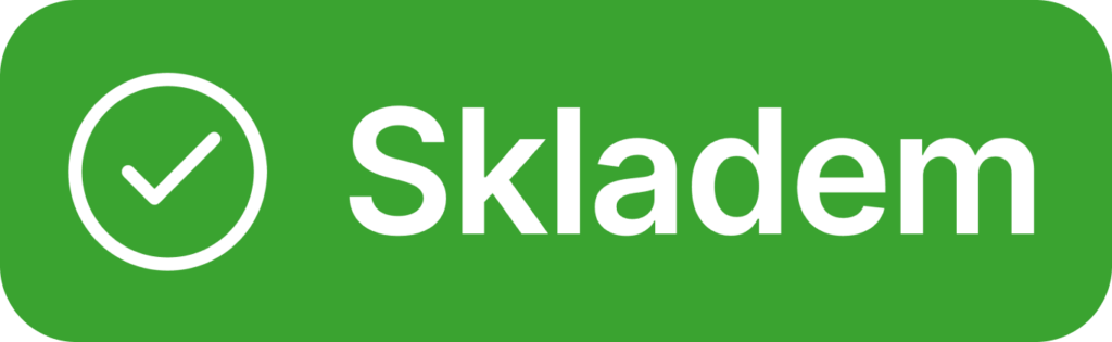 Zelená ikona s textem „Skladem“
