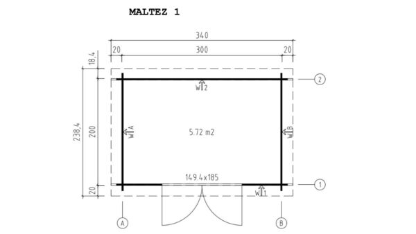 Maltez 1 chatka na zahradu Malta