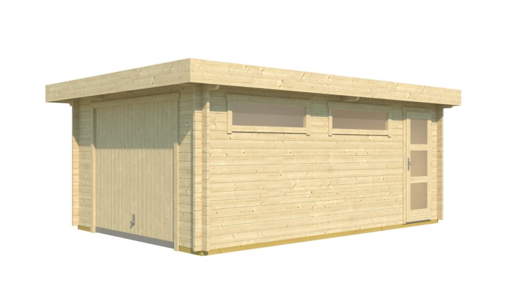 Dřevěná garáž s rovnou střechou Canberra