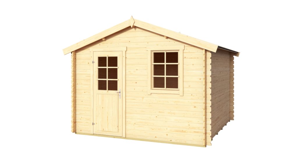 Dřevěný zahradní domek Wels 3 ze světlého dřeva se dvěma okny