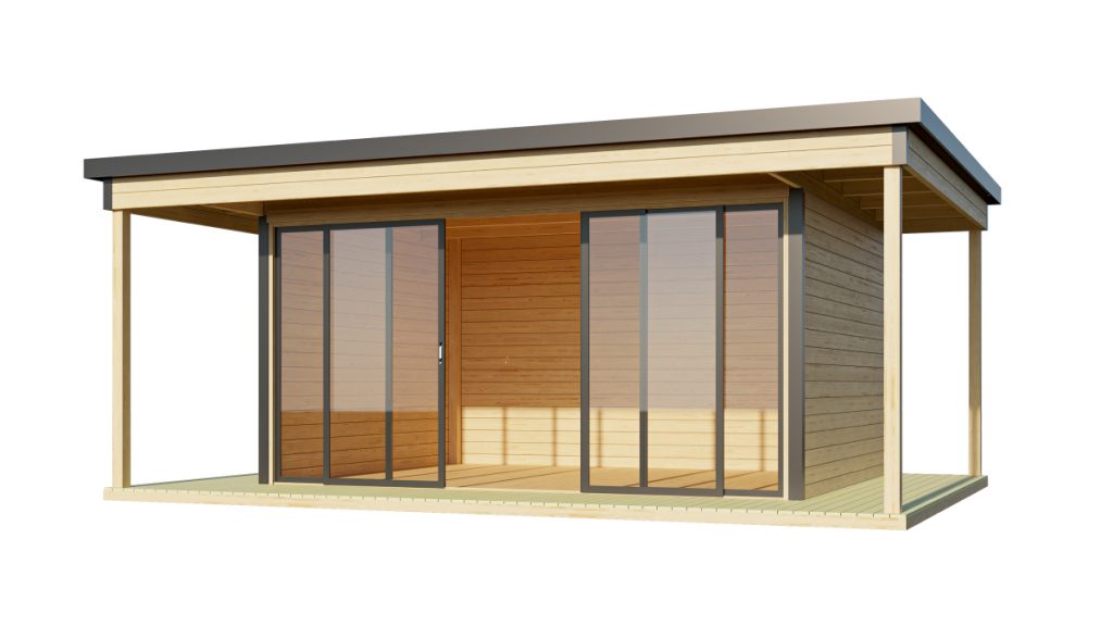 Luxusní dřevěná zahradní stavba a kancelář Domeo 4 v2