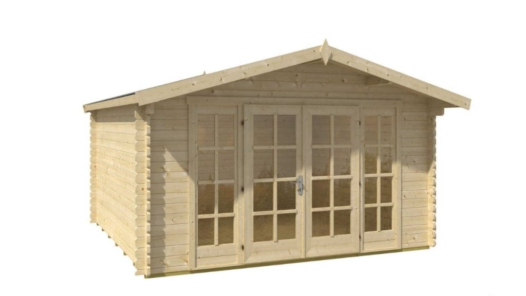 Montovaný zahradní domek Nils s prosklenými dvoukřídlými dveřmi
