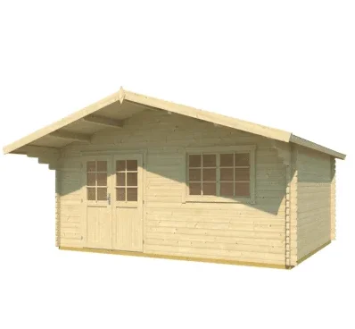 Srubová rekreační chatka Gotland 7 s užitnou plochou do 25 m2 na bílém pozadí
