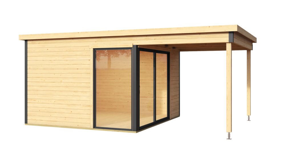 Stylový zahradní domek s přístřeškem Domeo 2