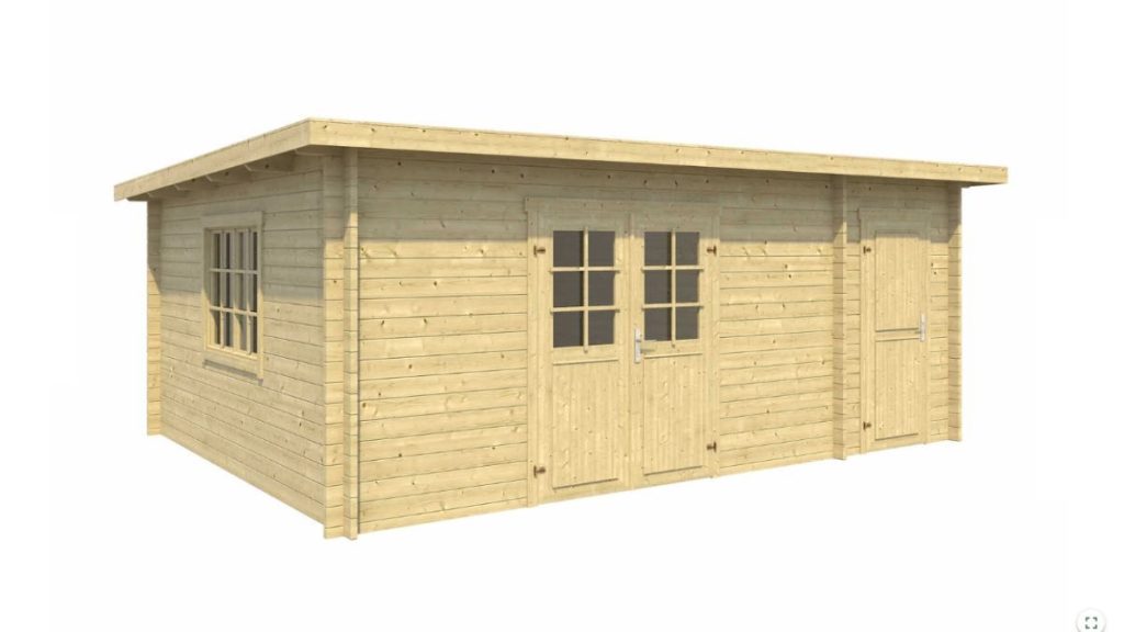 Zahradní domek Rhein 40 se skladem a bočním vstupem ze dřeva