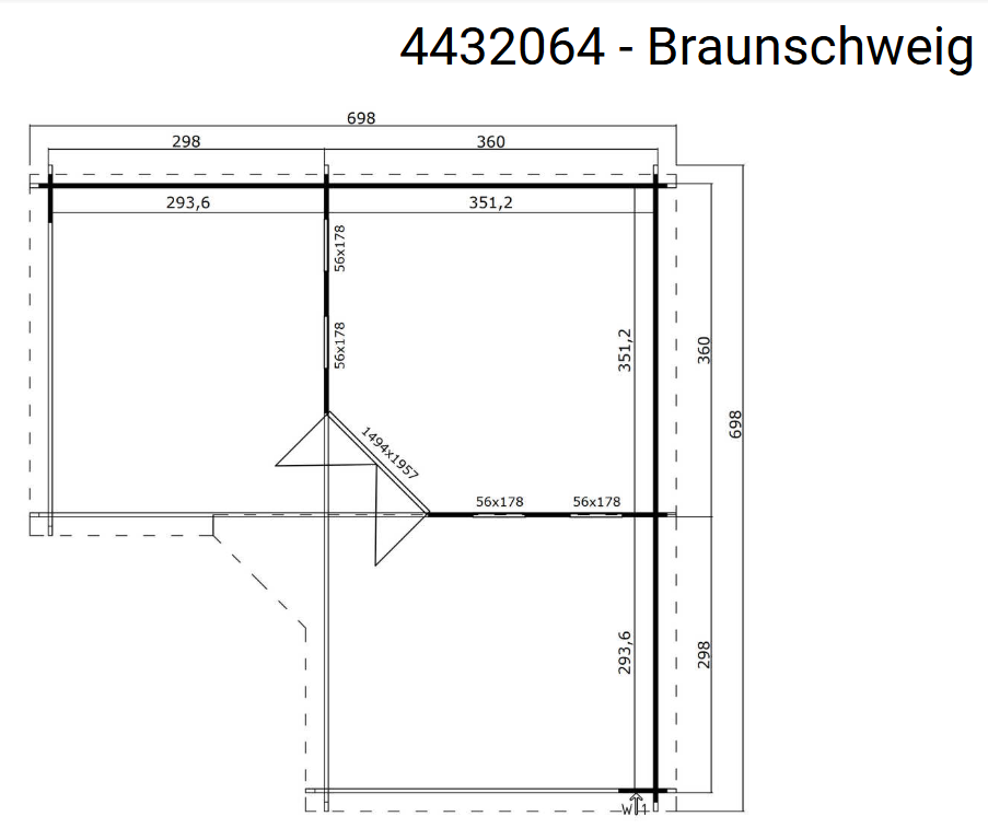Braunschwirig chatka púdorys